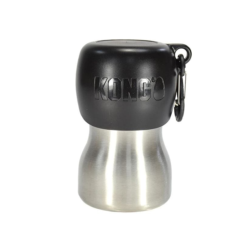 KONG RVS H2O waterfles Hond Kat Zwart 255 ml