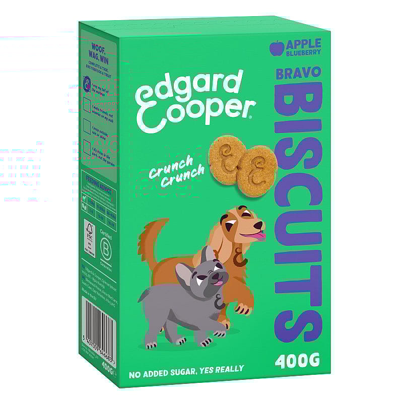 Edgard & Cooper Bravo Biscuits Appel & Bosbes 400 gram