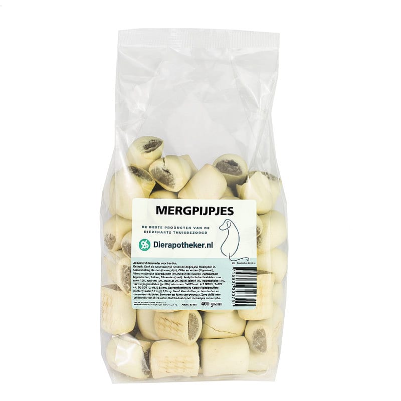 Dierapotheker Mergpijpjes Hond 400 gram