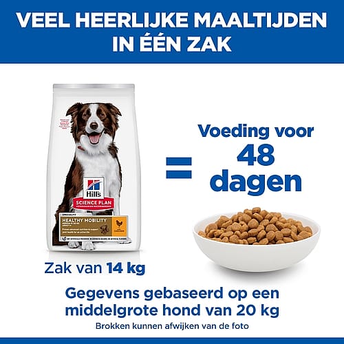 Hill's Science Plan Healthy Mobility Adult Hondenvoer Kip 14 kg - Medium breed
