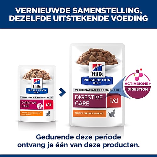 Hill's Prescription Diet ID Digestive Care Kattenvoer 12 x 85 gram maaltijdzakjes kip