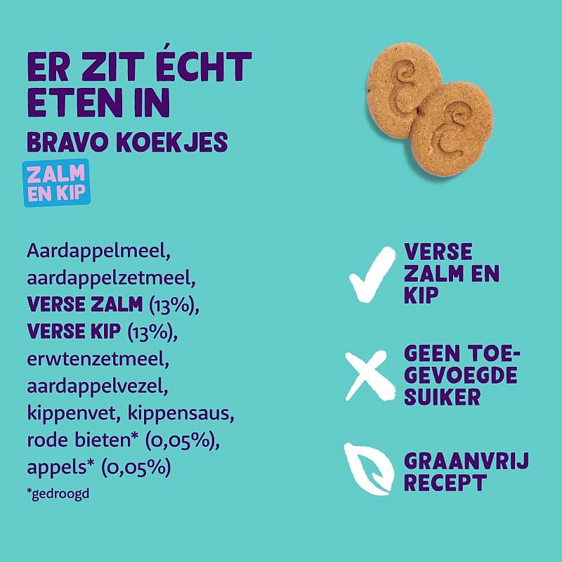 Edgard & Cooper Bravo Biscuits Zalm & Kip 400 gram