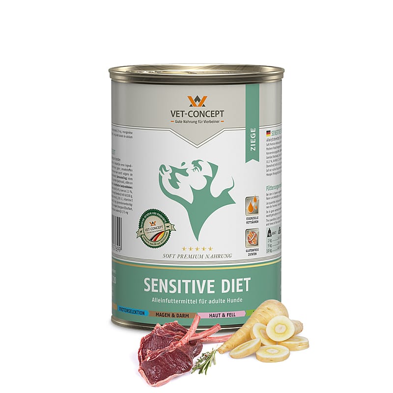 Vet-Concept Sensitive Diet Geit Hondenmenu 6 x 400 gram blikjes - Geit