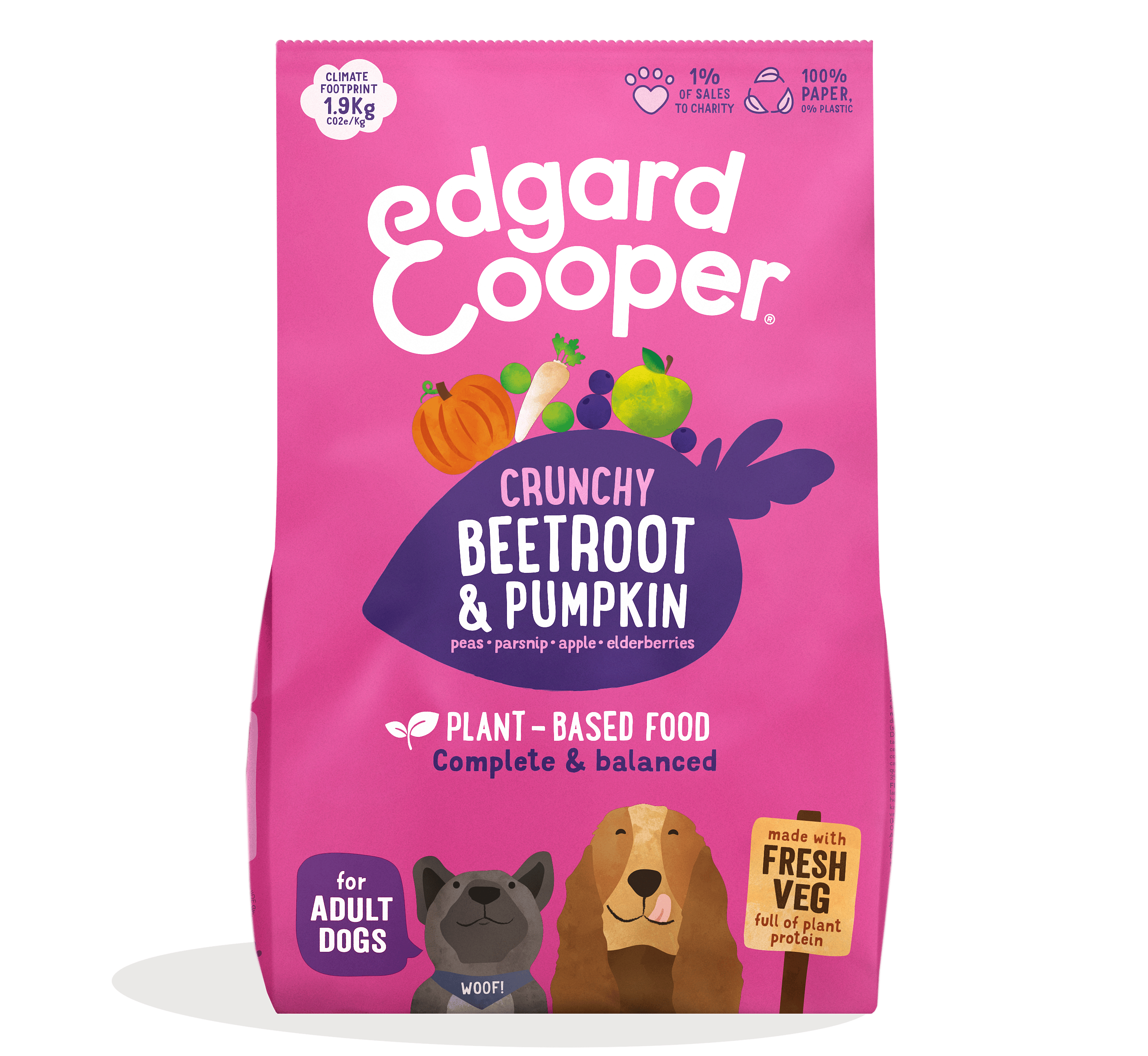 Edgard & Cooper Plantaardige Brokken met Rode Biet & Pompoen voor Volwassen Honden 7 kg