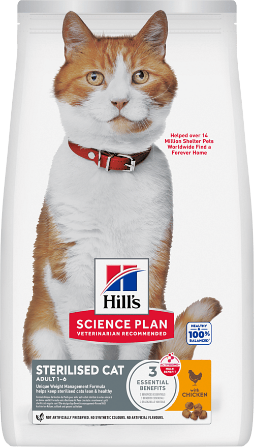 kattenvoer, steriliseren kat, volwassen 1-6, Hill's Science Plan, kip smaak