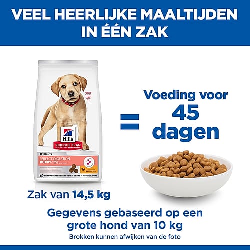 Hill's Science Plan Perfect Digestion Large Puppyvoer Kip & Rijst 14.5 kg