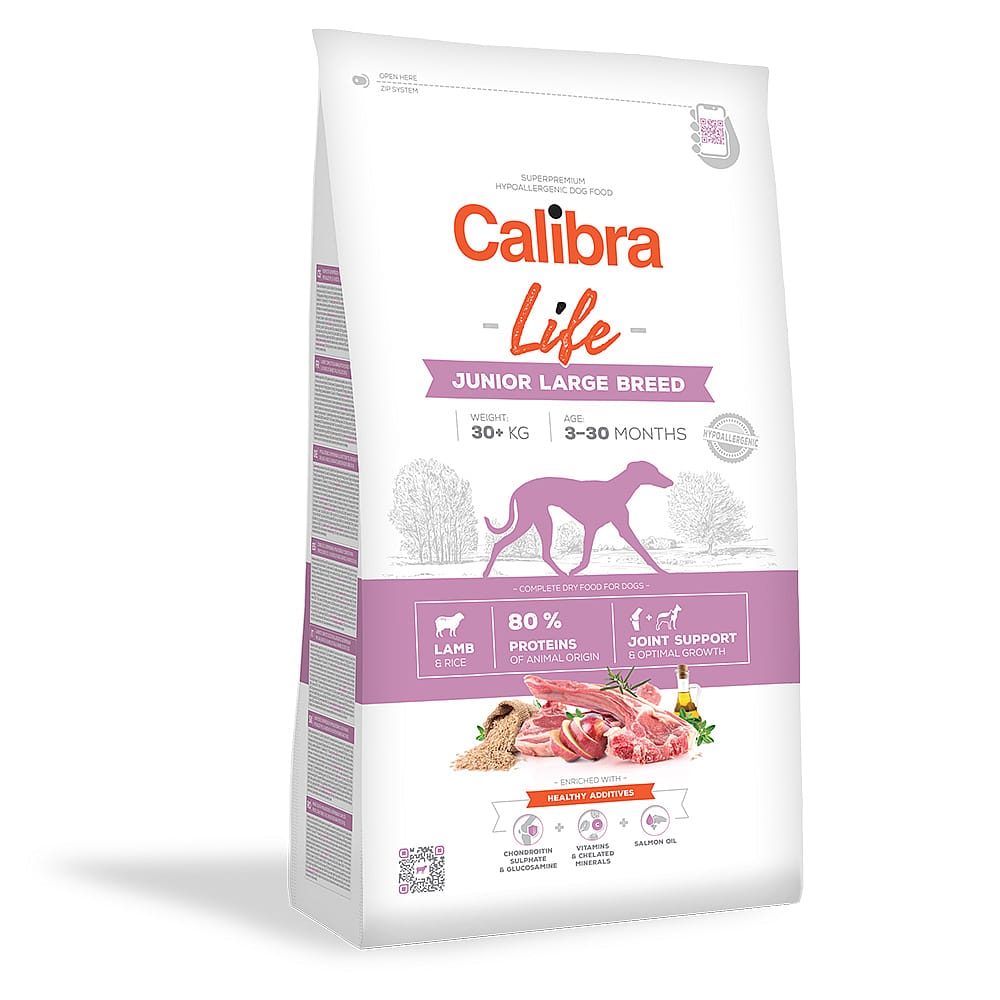 Datumvoordeel (op=op) Calibra Hond Life Junior Large Breed Lamb 12 kg