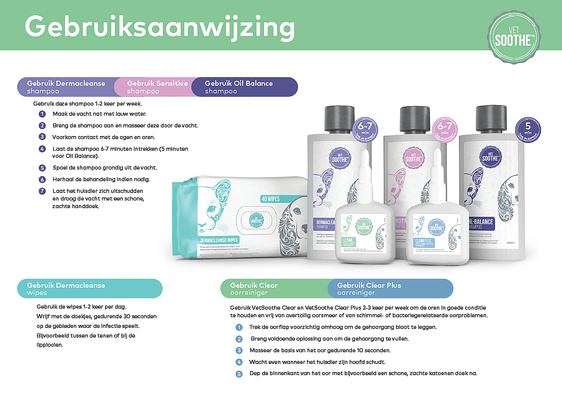 VetSoothe Dermacleanse Wipes Hond Kat