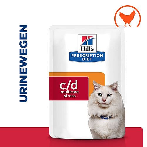 Hill's Prescription Diet CD Urinary Multicare Stress Urinary Care Kattenvoer 12 x 85 gram maaltijdzakjes - Kip