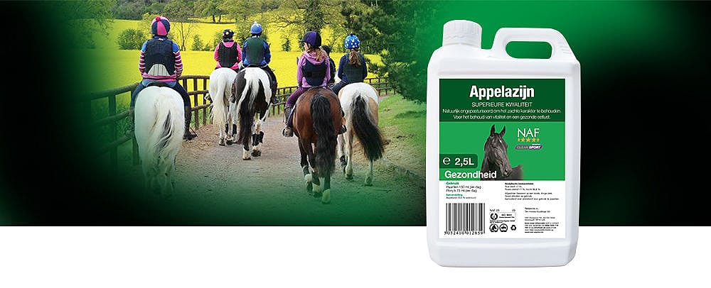 NAF Appelciderazijn – Natuurlijk supplement voor spijsvertering en vitaliteit bij paarden
