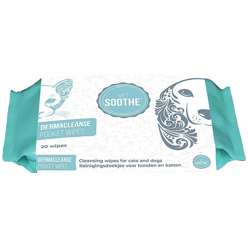 VetSoothe Dermacleanse Wipes Hond Kat 20 stuks