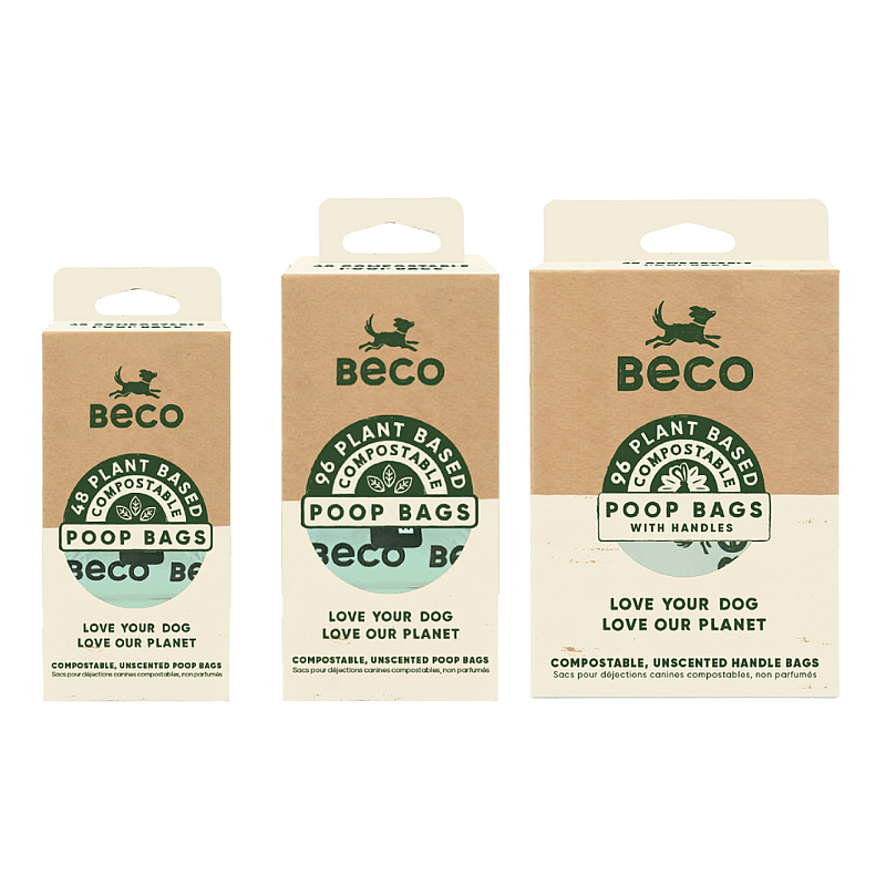 Beco Poop Bags Compostable Hond Travel pack - 48 stuks