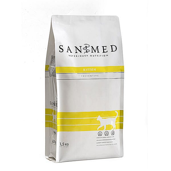 Sanimed Kittenvoer: Natuurlijke ingrediënten - 4 weken tot 12 maanden 1.5 kg