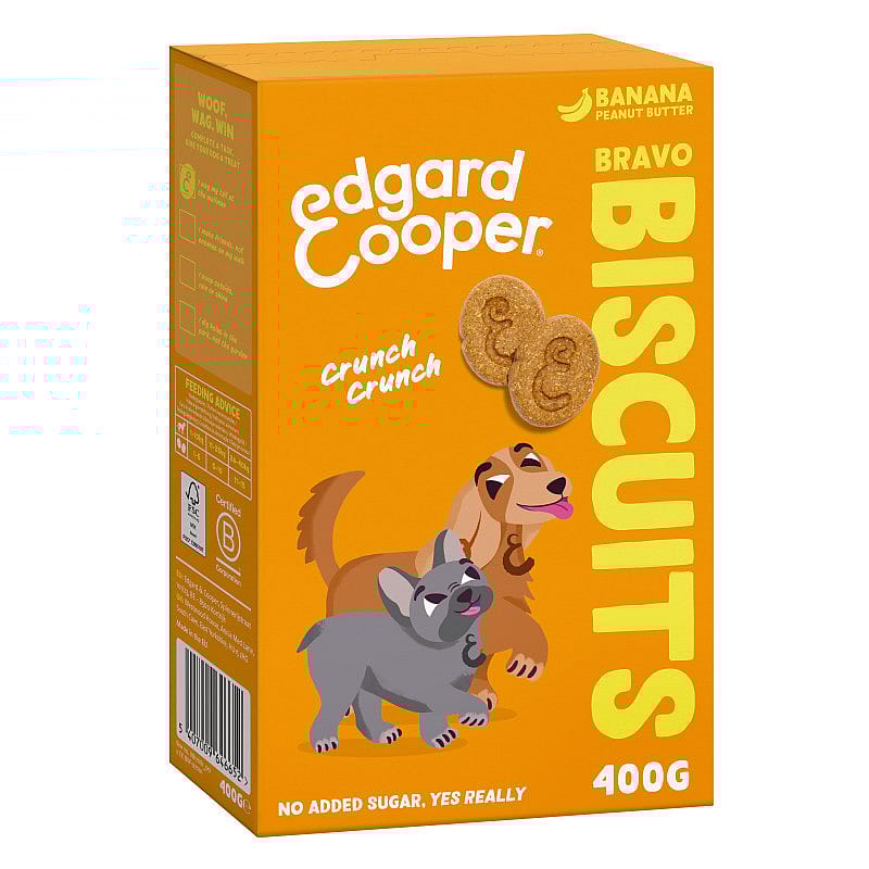 Edgard & Cooper Bravo Biscuits Banaan & Pindakaas 400 gram