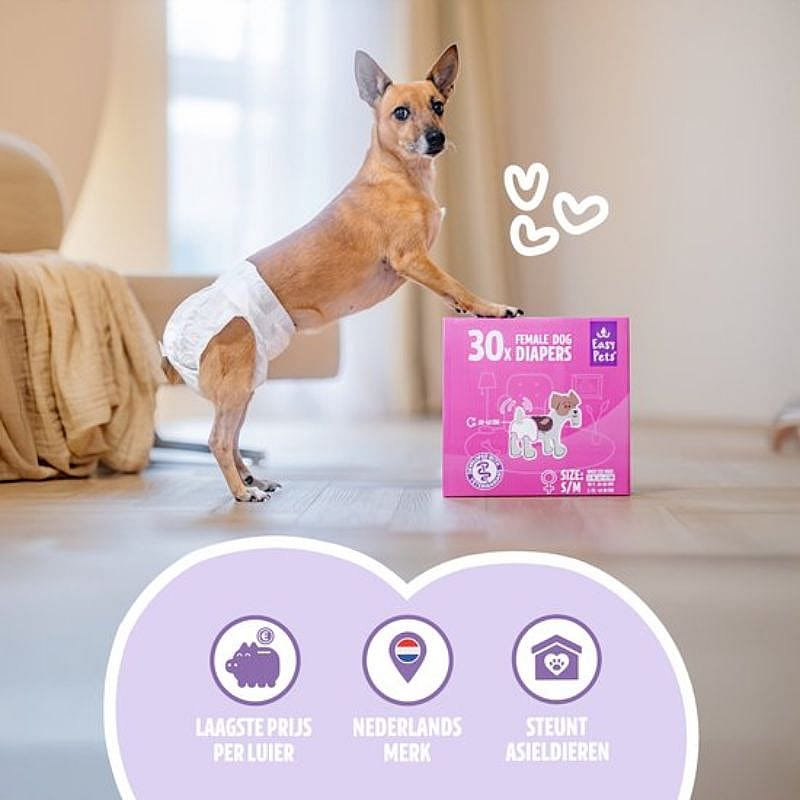 EasyPets Hondenluiers Teef Hond 30 stuks S/M