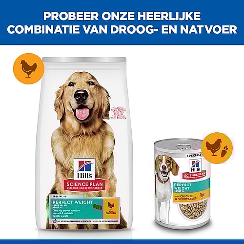 Hill's Science Plan Perfect Weight Large Breed Adult Hondenvoer Kip 12 kg