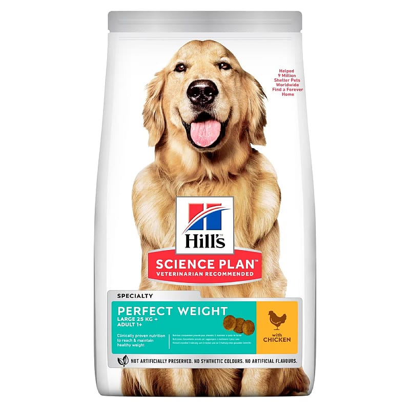 Hill's Science Plan Perfect Weight Large Breed Adult Hondenvoer Kip 12 kg