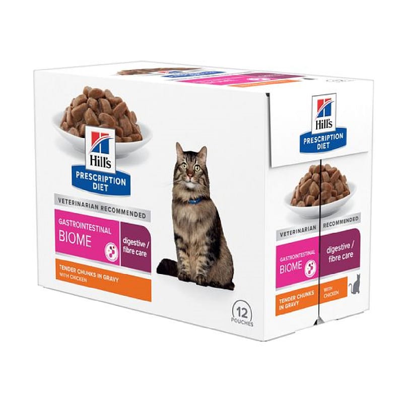 Hill's Prescription Diet Gastrointestinal Biome Kattenvoer 12 x 85 gram maaltijdzakjes - Kip