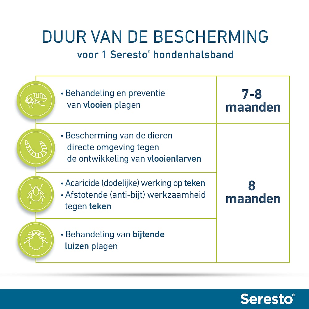 Seresto Halsband Hond: Vlooien en Teken Bescherming - 7 tot 8 maanden - Geurloos & Waterbestendig