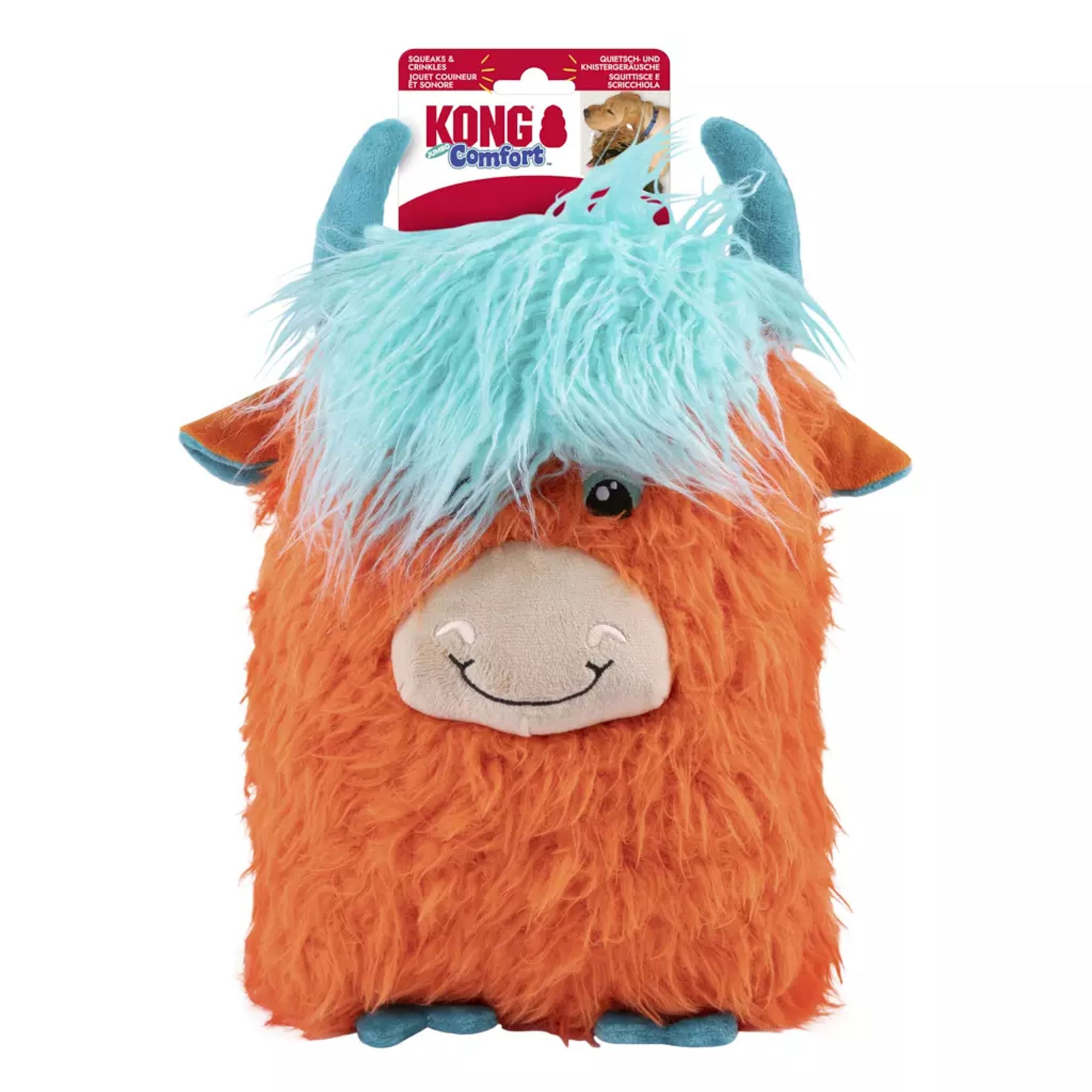 KONG Comfort Jumbo Highland Cow Assorted XL Hond