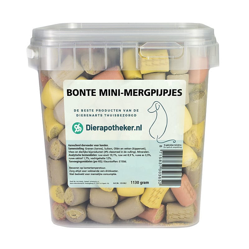 Dierapotheker Bonte Mini Mergpijpjes Hond 1130 gram