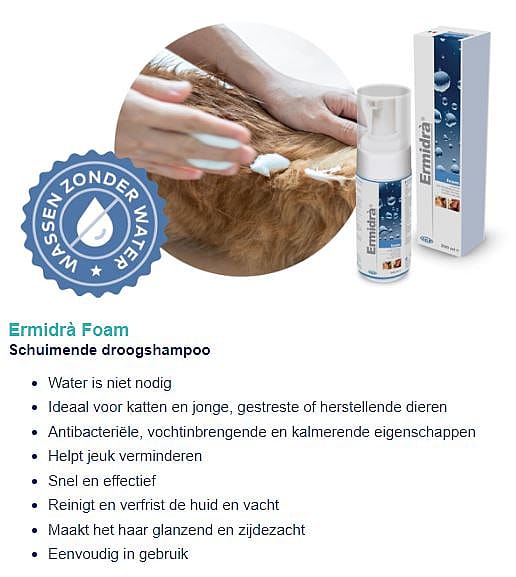 Ermidra Foam Droogshampoo Hond Kat