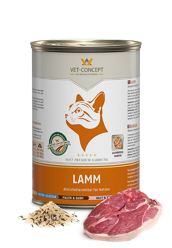 Vet-Concept Lam Kattenmenu 6 x 400 gram blikjes