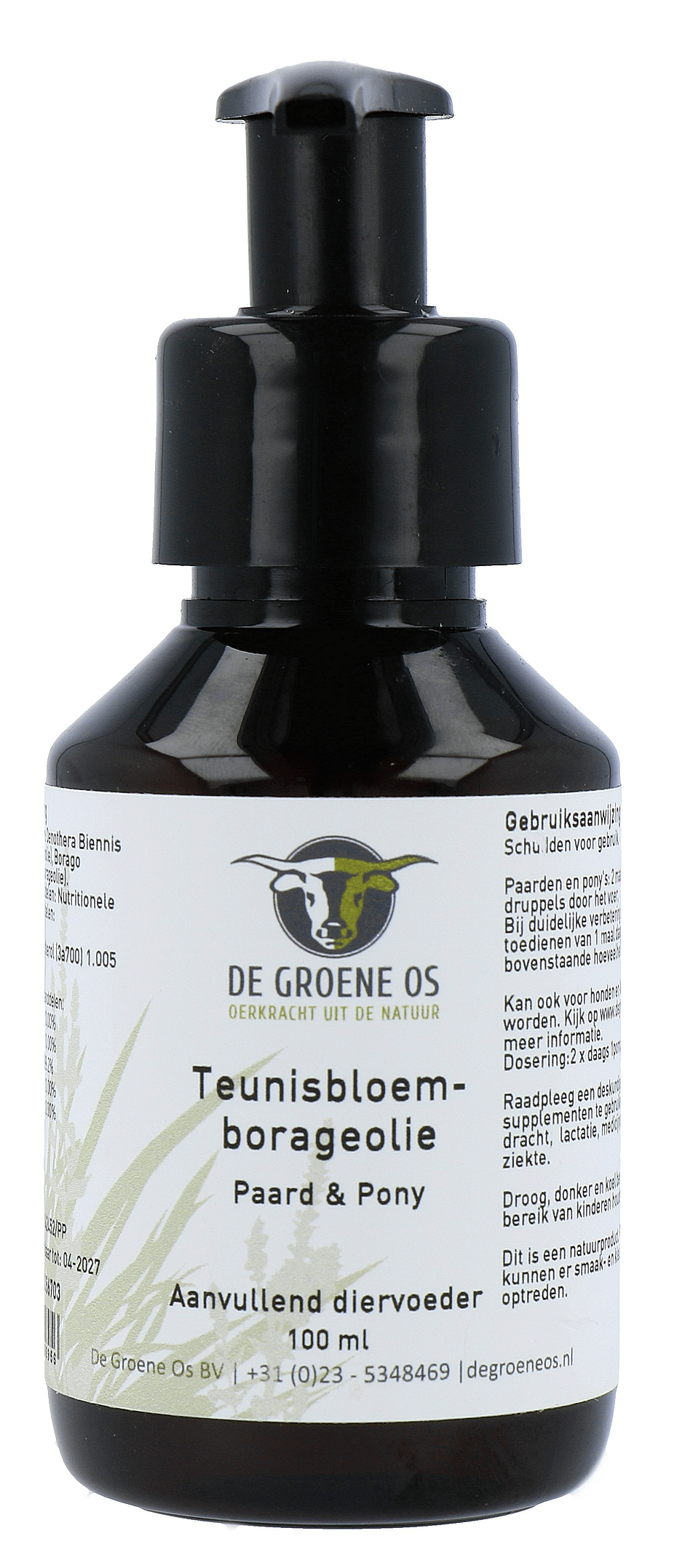 Groene Os Teunisbloemolie-borageolie Paard 100 ml