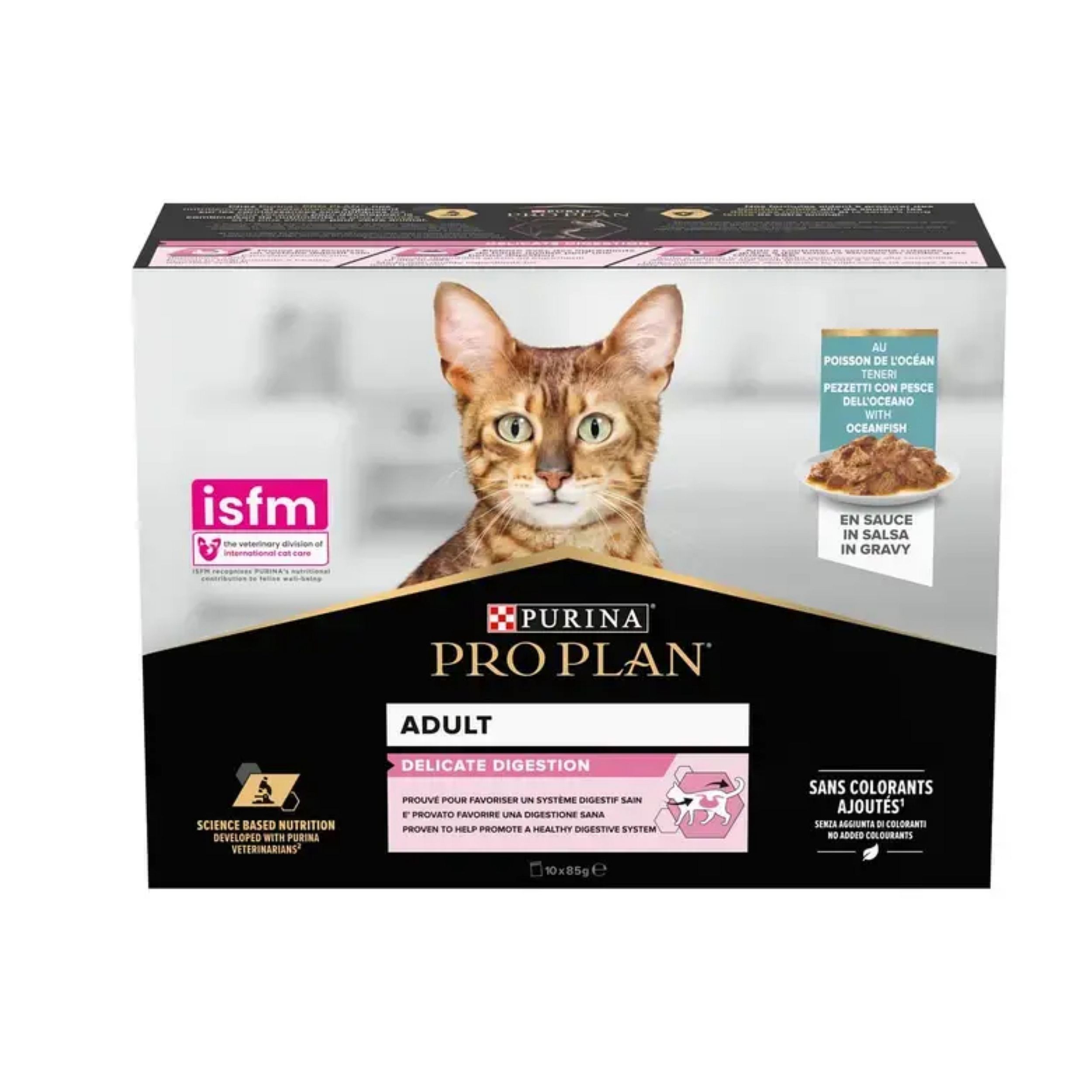 Purina Pro Plan Delicate Digestion Adult Kat 10 x 85 gram maaltijdzakjes vis