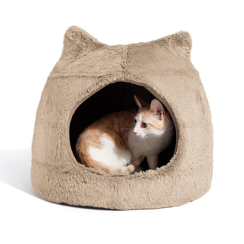 Outward Hound Meow Hut Pluche Kat Taupe