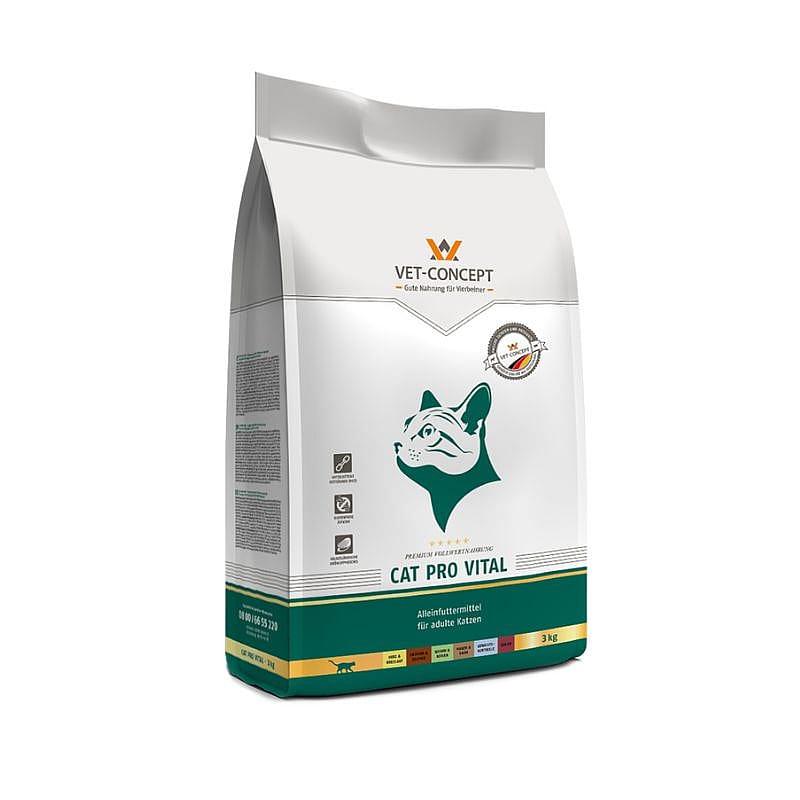 kattenvoer, droogvoeding, 3kg, cat pro vital, vet-concept, kat, kattenvoer, voeding, vouw, 3 kg