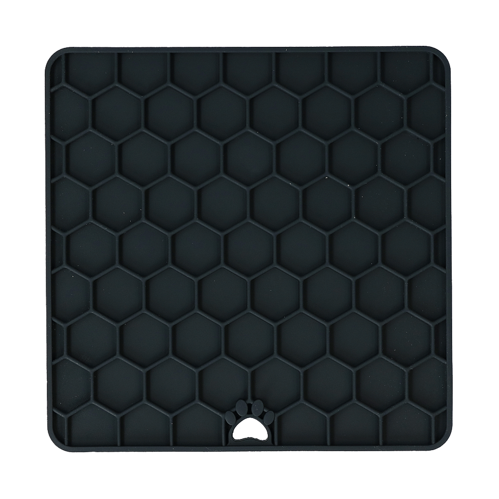 Eat Slow Live Longer Honeycomb Lick Mat Grijs