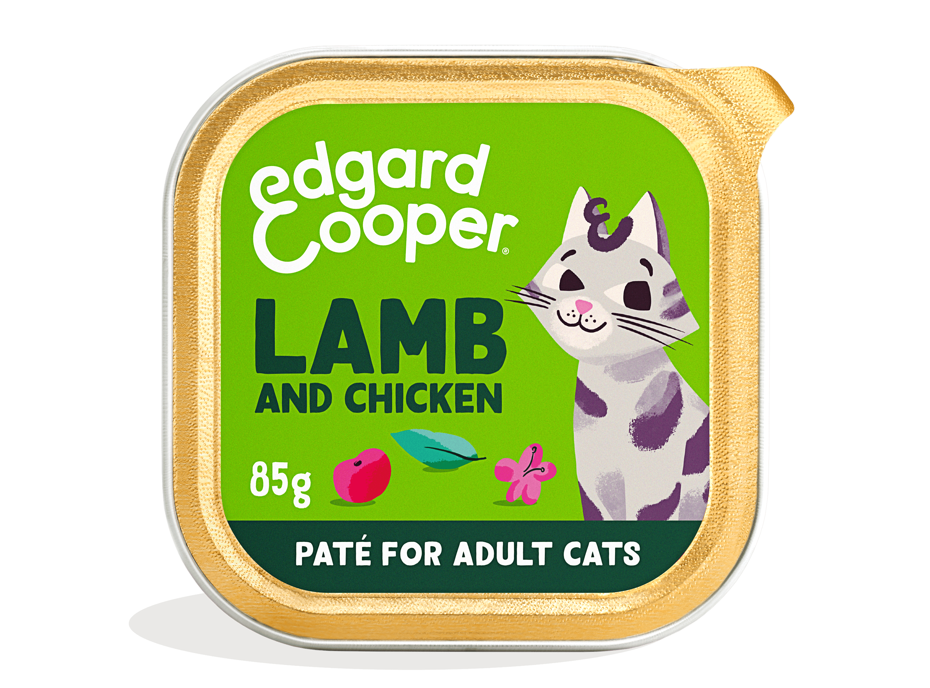 Edgard & Cooper Kuipjes Lam en Kip Pate Adult Kat 16 x 85 gram