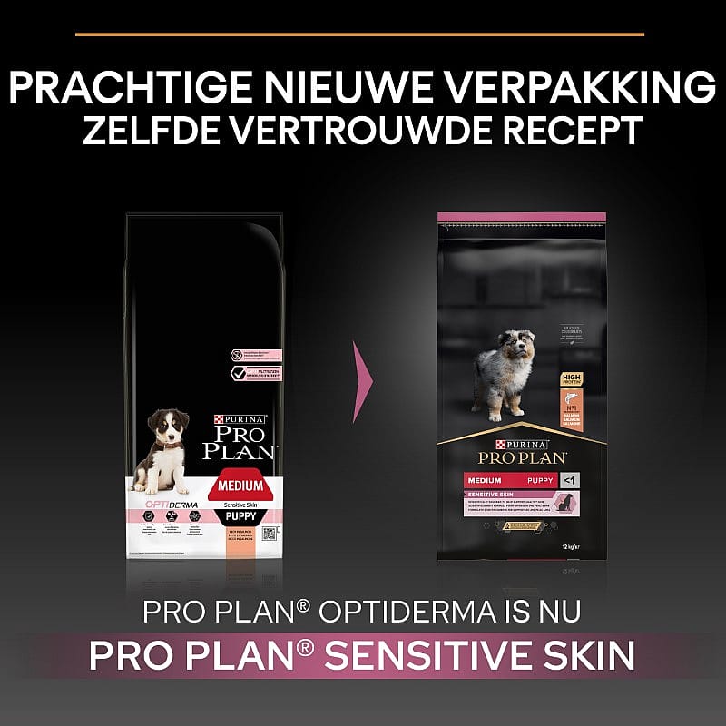 Purina Pro Plan Medium Puppy Sensitive Skin Hondenvoer Zalm 12 kg