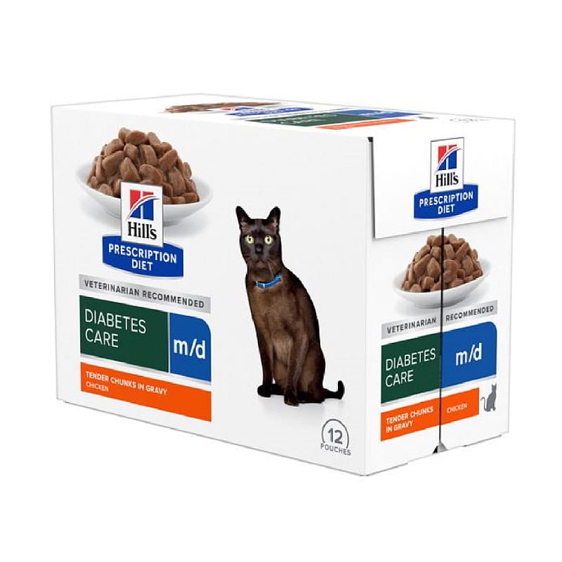 Hill's Prescription Diet MD Diabetes/Weight Management Kattenvoer 12 x 85 gram tender chunks in gravy