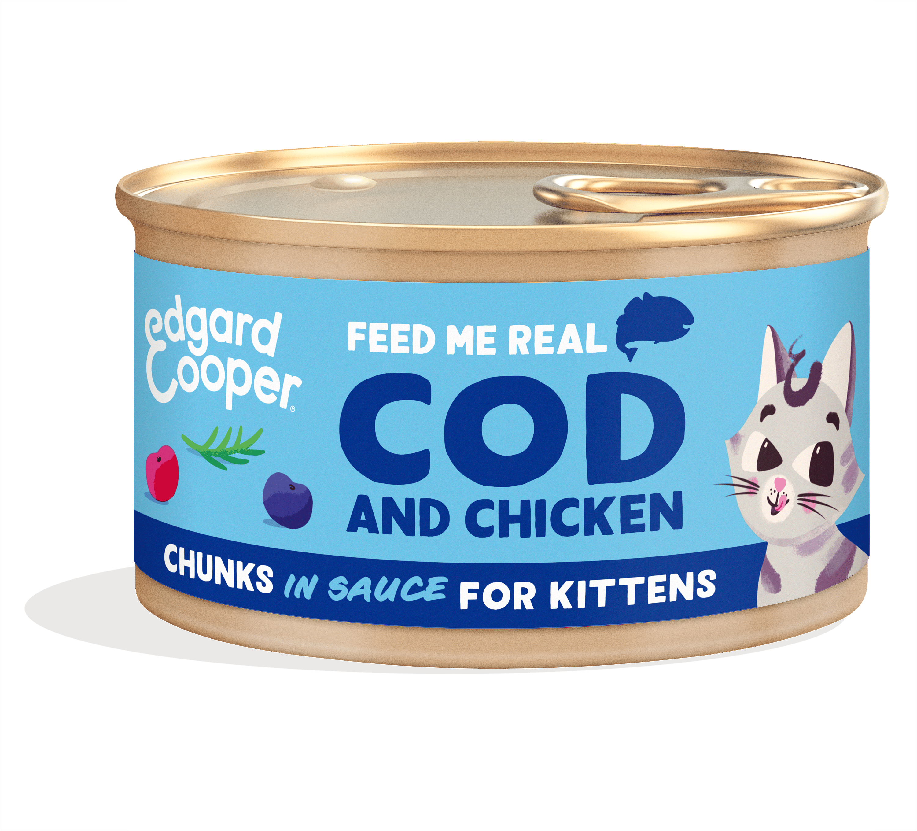 Edgard & Cooper Blikjes Kabeljauw en Kip Chunks Kitten 18 x 85 gram