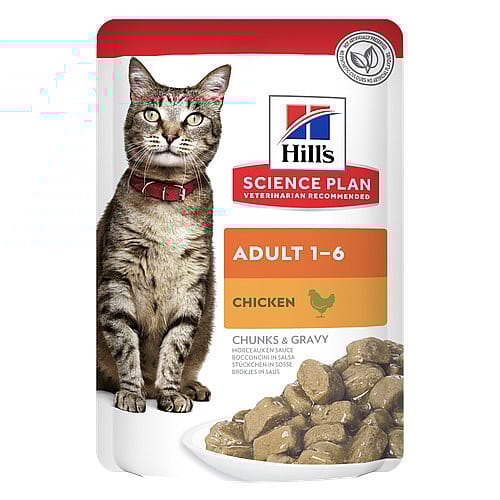 Hill's Science Plan Adult Kattenvoer Maaltijdzakjes 12 x 85 gram Kip