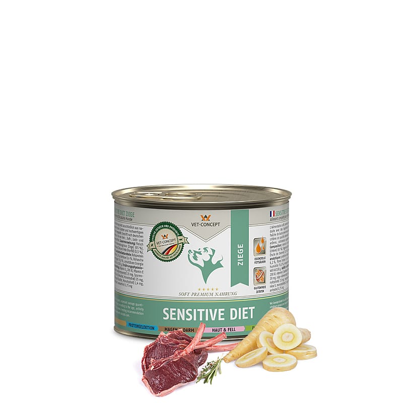 Vet-Concept Sensitive Diet Geit Hondenmenu 6 x 200 gram blikjes - Geit