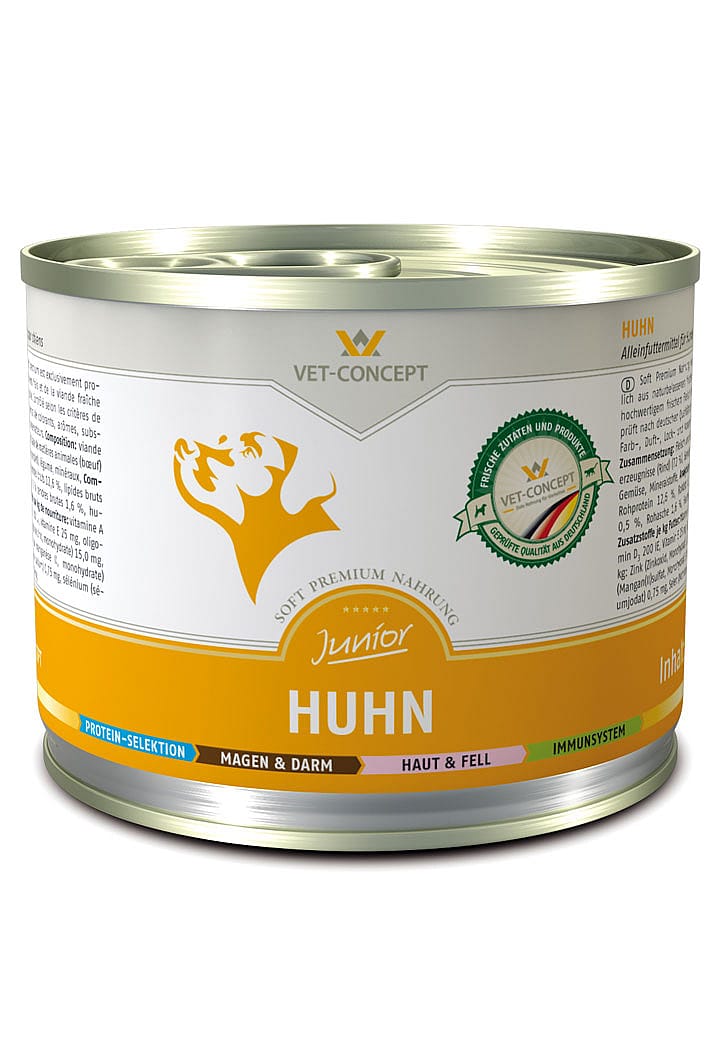 Vet-Concept Puppy Kip Hondenmenu 6 x 200 gram blikjes - Kip