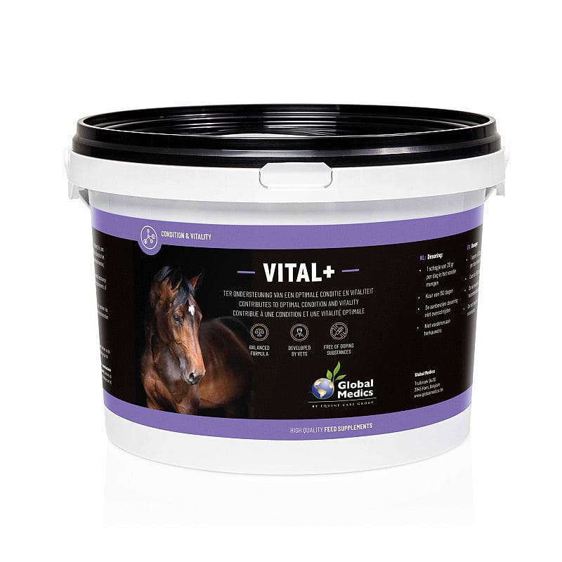 Datumvoordeel (op=op) Global Medics Vital+ Vitaminen Mineralen Paard 3 kg