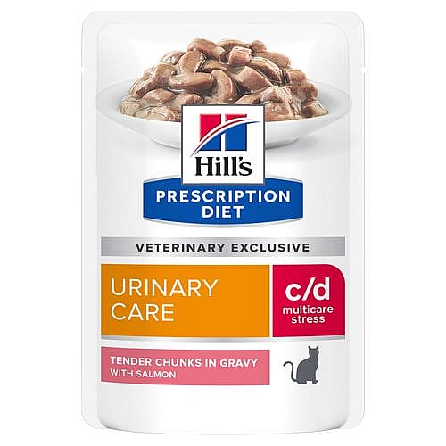Hill's Prescription Diet CD Urinary Multicare Stress Urinary Care Kattenvoer 12 x 85 gram maaltijdzakjes - Zalm