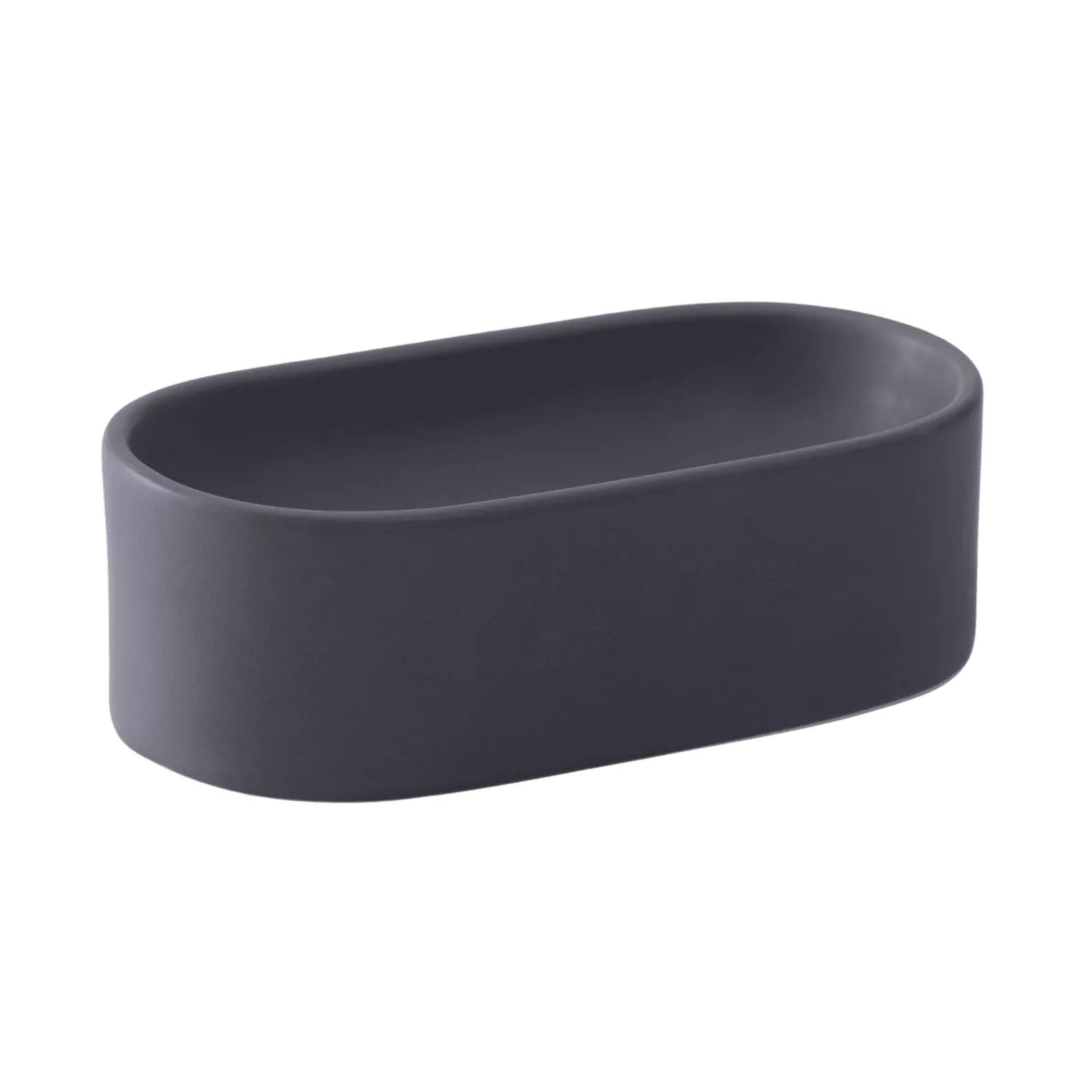 bad, silicone, oval, bowl, dark-gray