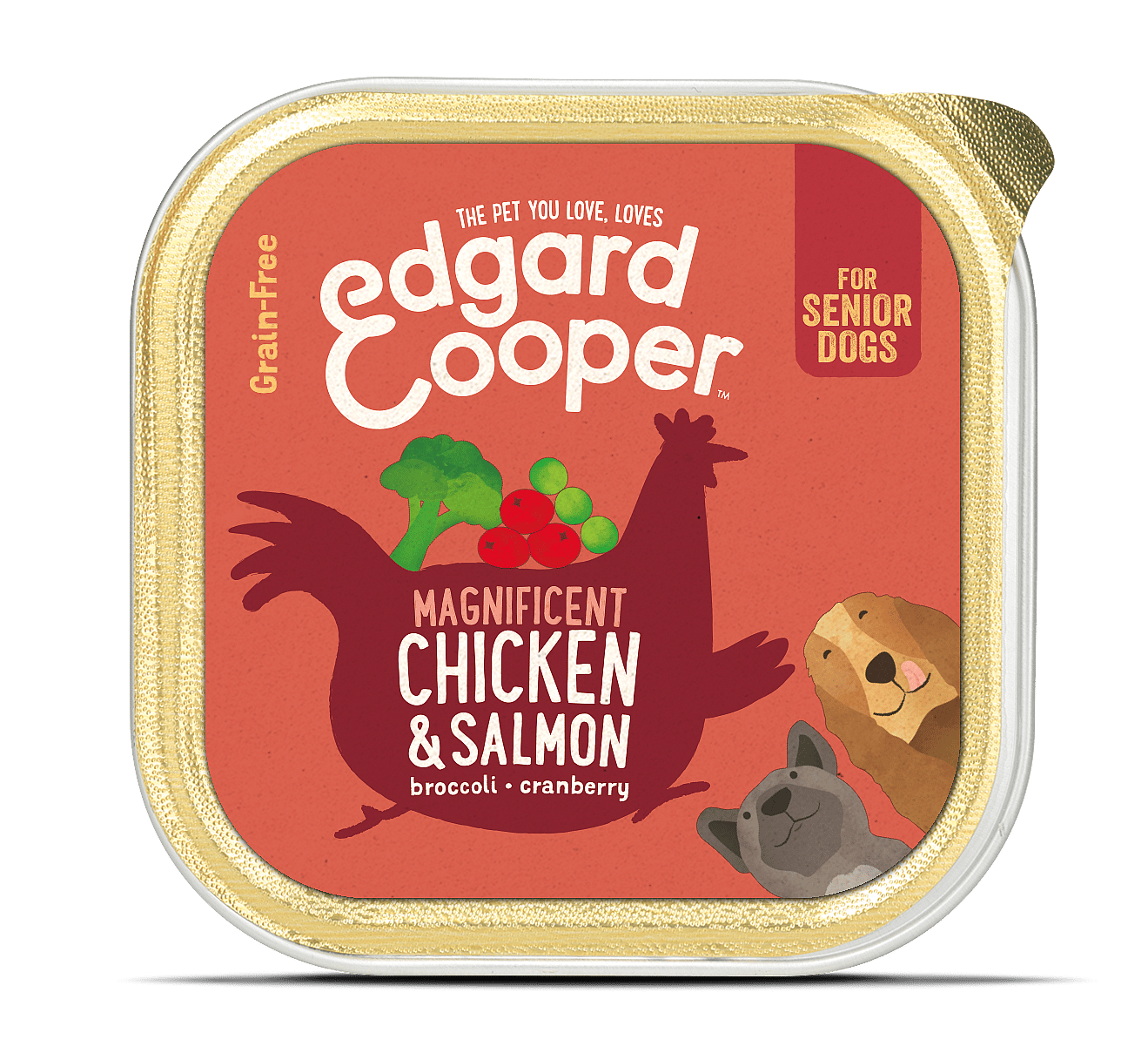 Edgard & Cooper Senior Hondenvoer Kuipjes Kip en Zalm 11 x 150 gram