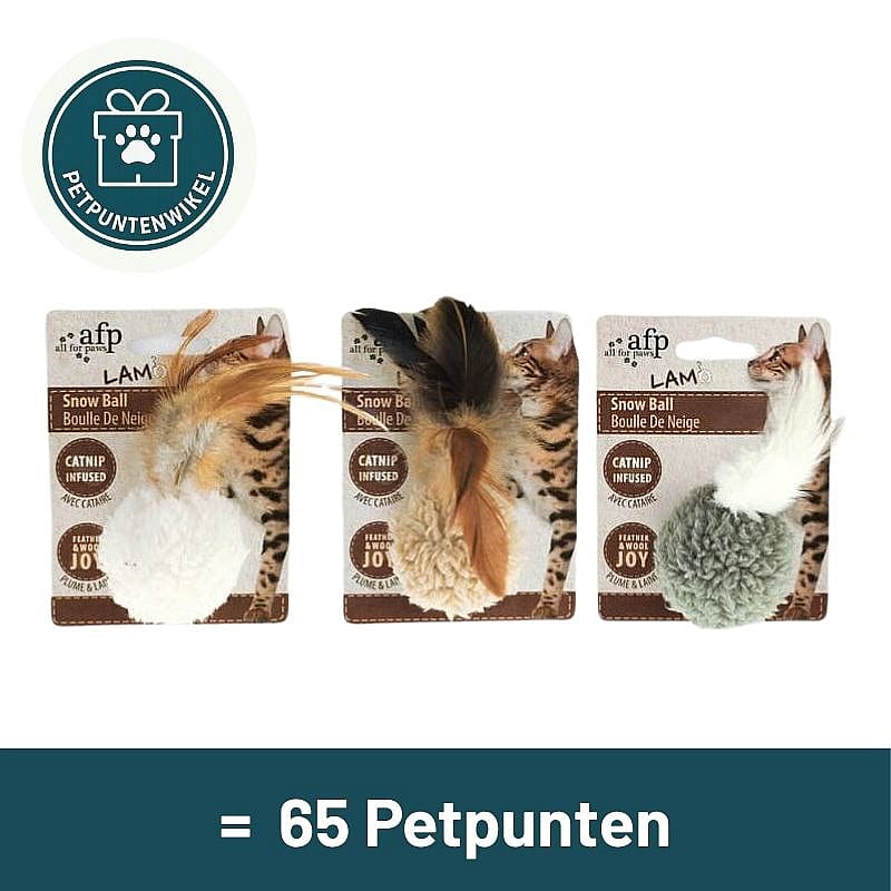 katten speelgoed, kattenkraagje, kattenbal, sneeuwbal, catnip-infused