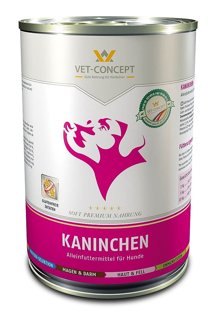 Vet-Concept Sensitive Diet Konijn Hondenmenu 6 x 400 gram blikjes - Konijn