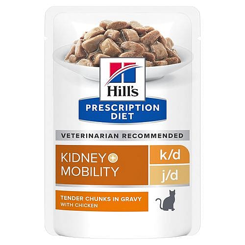 Hill's Prescription Diet KD + Mobility Kattenvoer 12 x 85 gram maaltijdzakjes