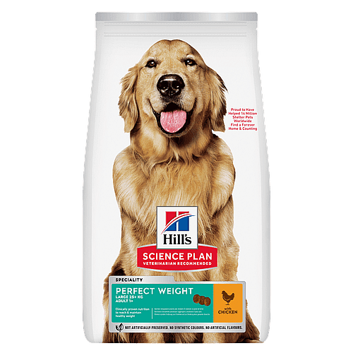 Hill's Science Plan Perfect Weight Large Breed Adult Hondenvoer Kip 12 kg