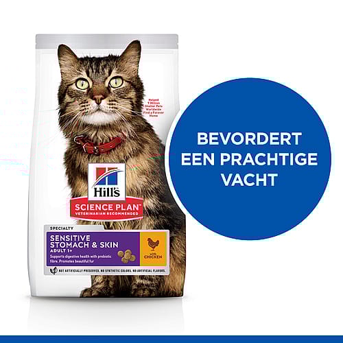 Hill's Science Plan Sensitive Stomach & Skin Adult Kattenvoer met Kip