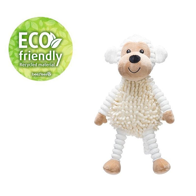 eco vriendelijk, gerecycled materiaal, knuffeldier, schaap, speelgoed