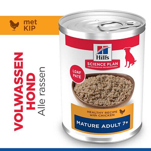 blik?, hondenvoer, kipsmaak, blikvoer, volwassen 7+, pate, granuleren